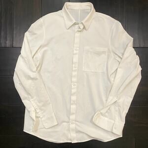 Lululemon Commission Long Sleeve Button Down Dress Shirt Off White Men's Size S